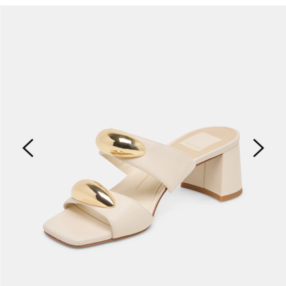 Barnet Dolce Vita Cream and Gold Mules